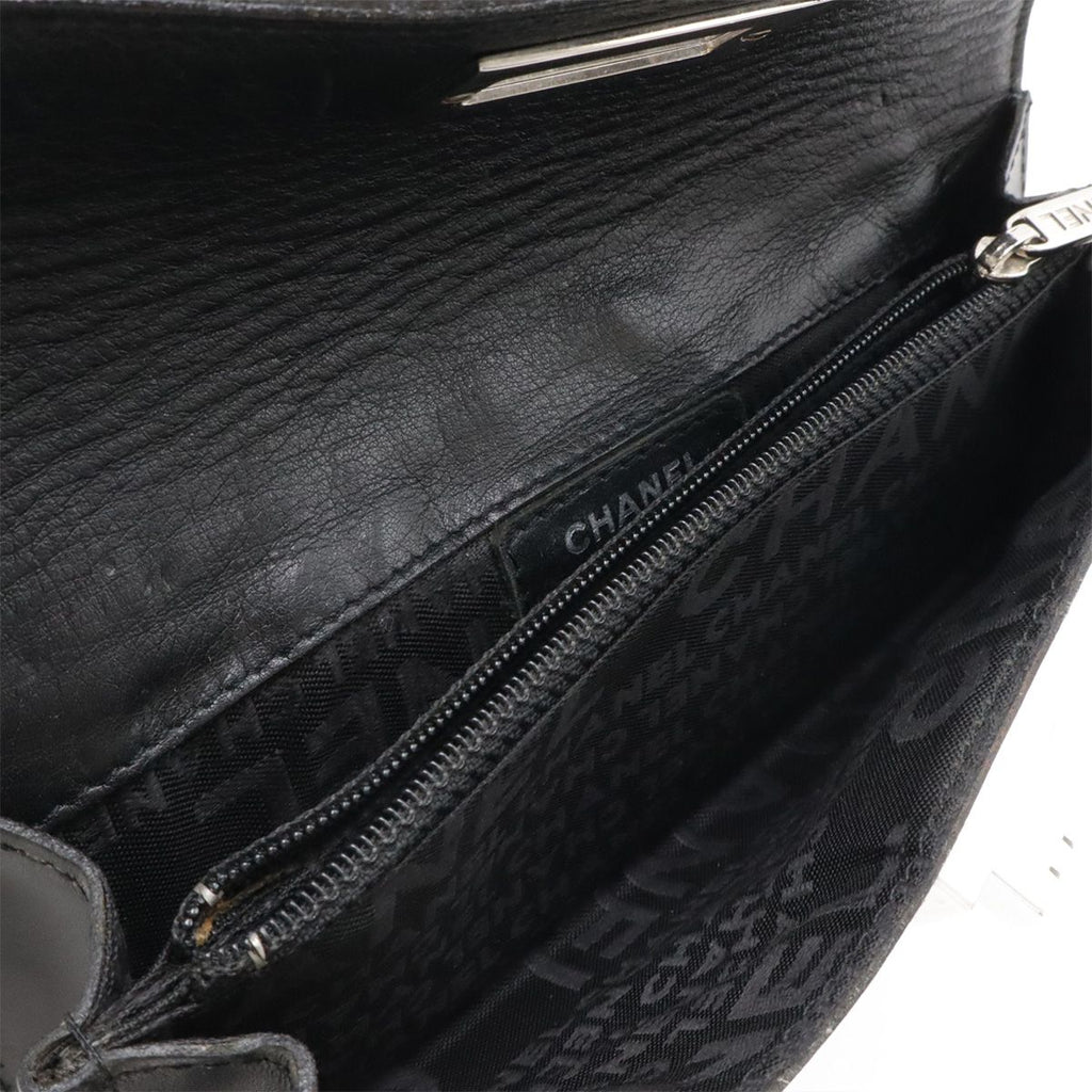 Chanel 2.55 Belt Bag 2-Way Clutch Leather Black Silver Chain Out of Stock 85 — view 7