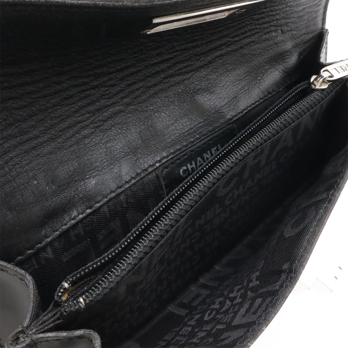 Chanel 2.55 Belt Bag 2-Way Clutch Leather Black Silver Chain Out of Stock 85 — view 7