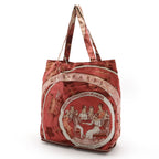 Hermes Silky Pop Eco Tote Foldable Buffalo Skipper Leather Silk Rouge Ash — view 2