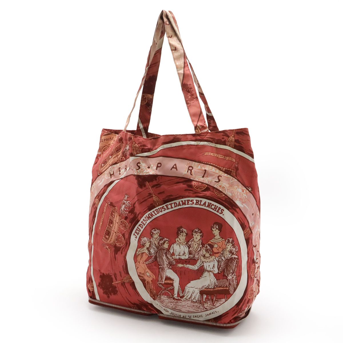Hermes Silky Pop Eco Tote Foldable Buffalo Skipper Leather Silk Rouge Ash — view 2