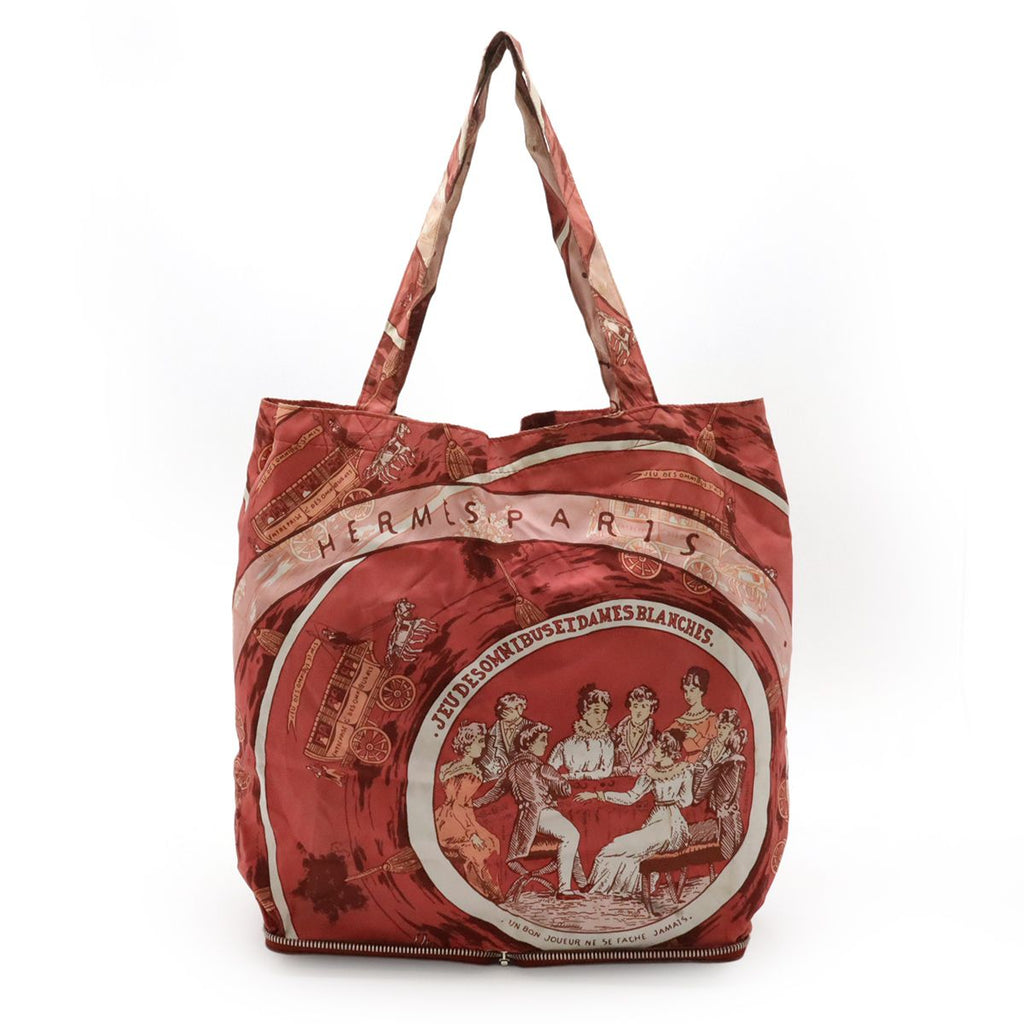 Hermes Silky Pop Eco Tote Foldable Buffalo Skipper Leather Silk Rouge Ash