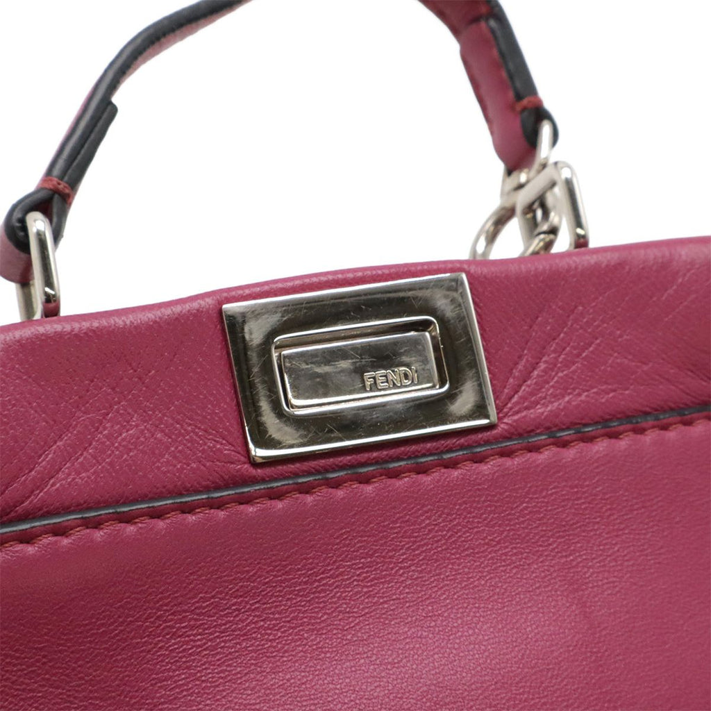 Fendi Micro Peekaboo Mini Bag 2-Way Crossbody Leather Rose Purple Silver — view 5