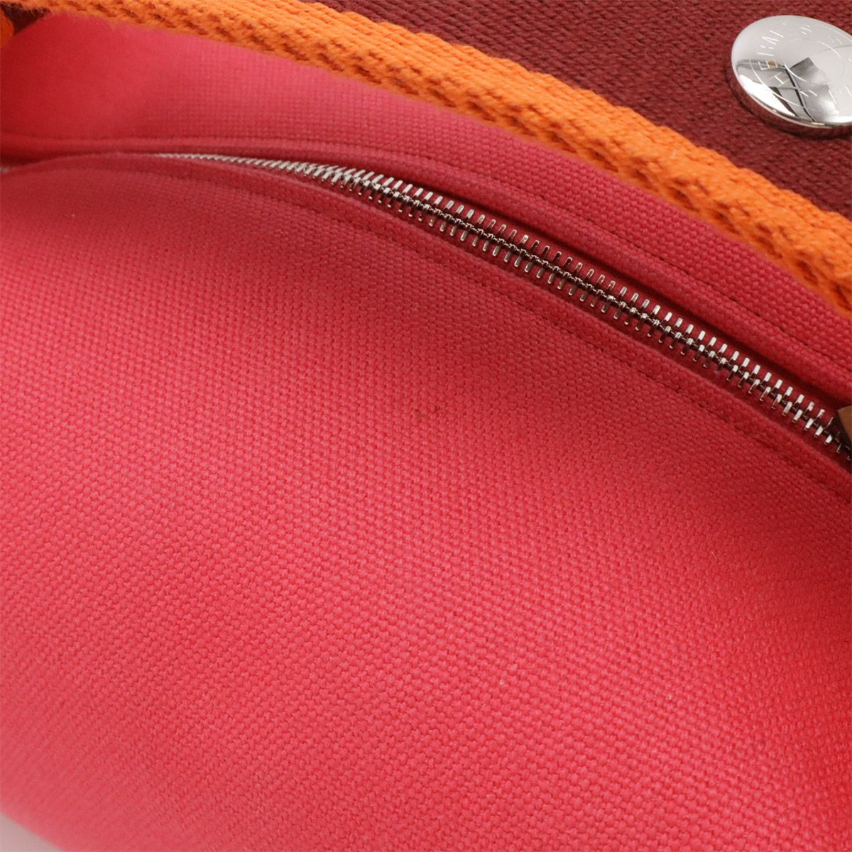 Hermes Bride-a-Brac PM Bath Pouch Makeup Cosmetic Handbag Canvas Hibiscus Pink — view 4