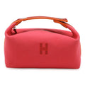 Hermes Bride-a-Brac PM Bath Pouch Makeup Cosmetic Handbag Canvas Hibiscus Pink