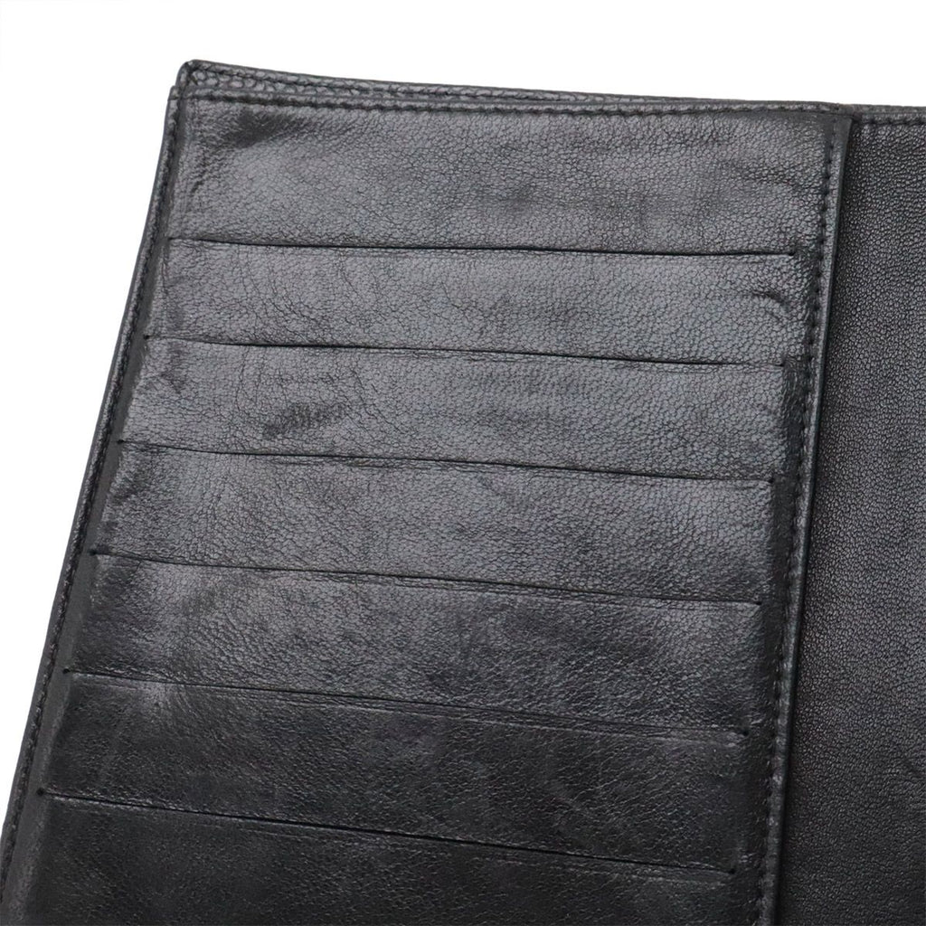 Chanel CC Logo Kiss Lock Wallet Caviar Leather Black Gold — view 5