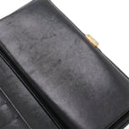 Chanel CC Logo Kiss Lock Wallet Caviar Leather Black Gold — view 6