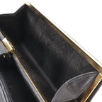 Chanel CC Logo Kiss Lock Wallet Caviar Leather Black Gold — view 8