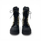 Dior D-major Boots Short Shoes Calfskin Leather Fabric Black Dark Beige Logo — view 2