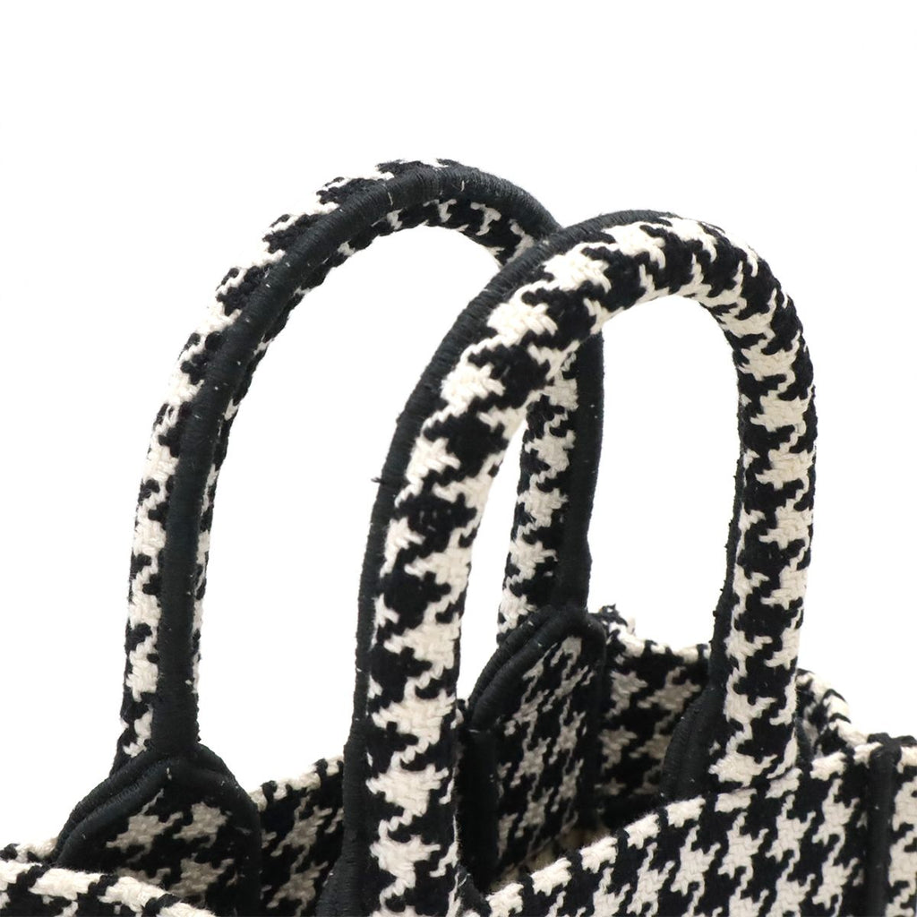 Dior Book Tote Phone Mini Bag 2-Way Canvas Houndstooth Black White — view 5