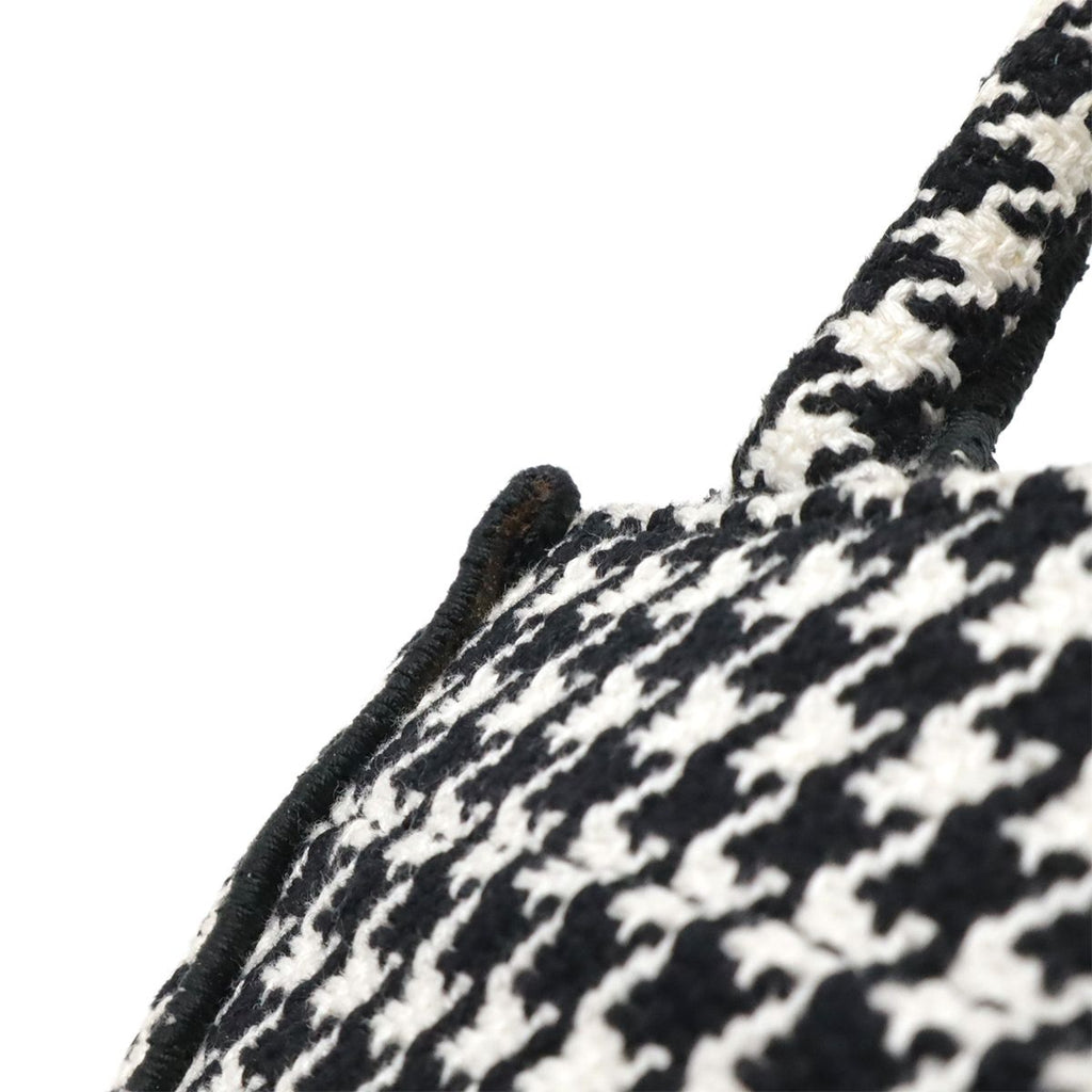Dior Book Tote Phone Mini Bag 2-Way Canvas Houndstooth Black White — view 4