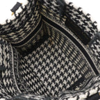 Dior Book Tote Phone Mini Bag 2-Way Canvas Houndstooth Black White — view 8