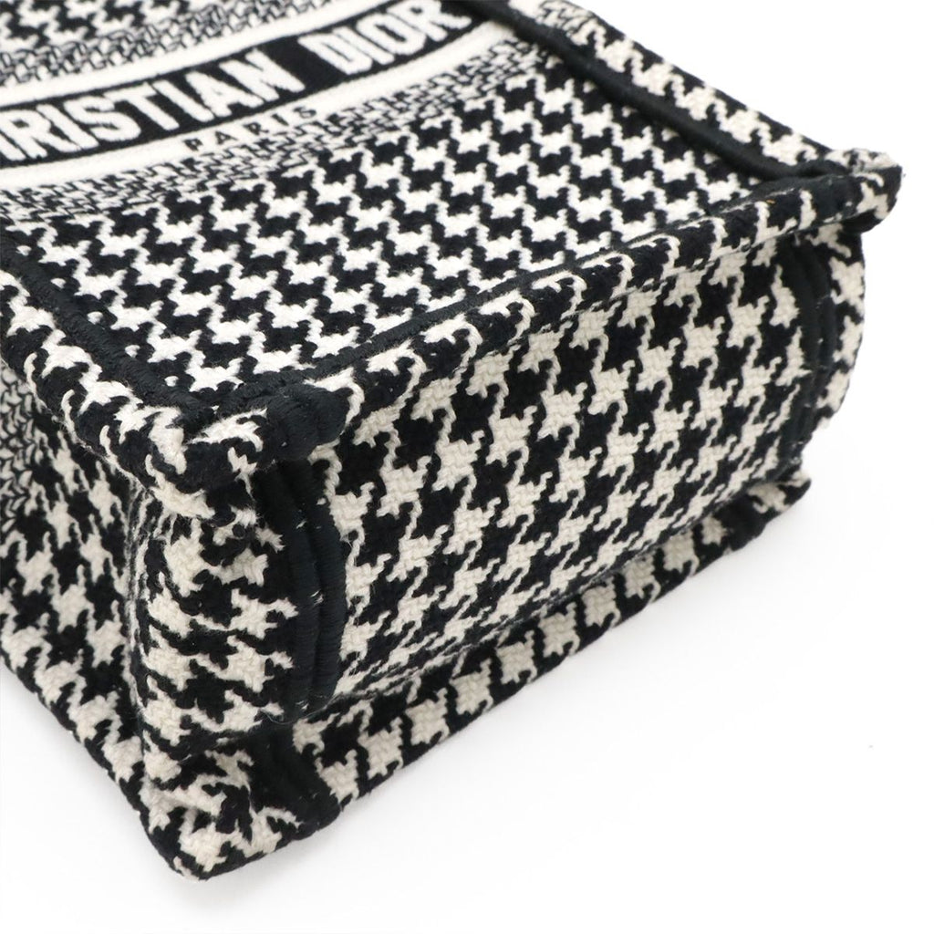 Dior Book Tote Phone Mini Bag 2-Way Canvas Houndstooth Black White — view 3