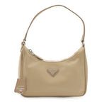 Prada Triangle Logo Pouch Mini Bag Re Edition Nylon Cammello Beige