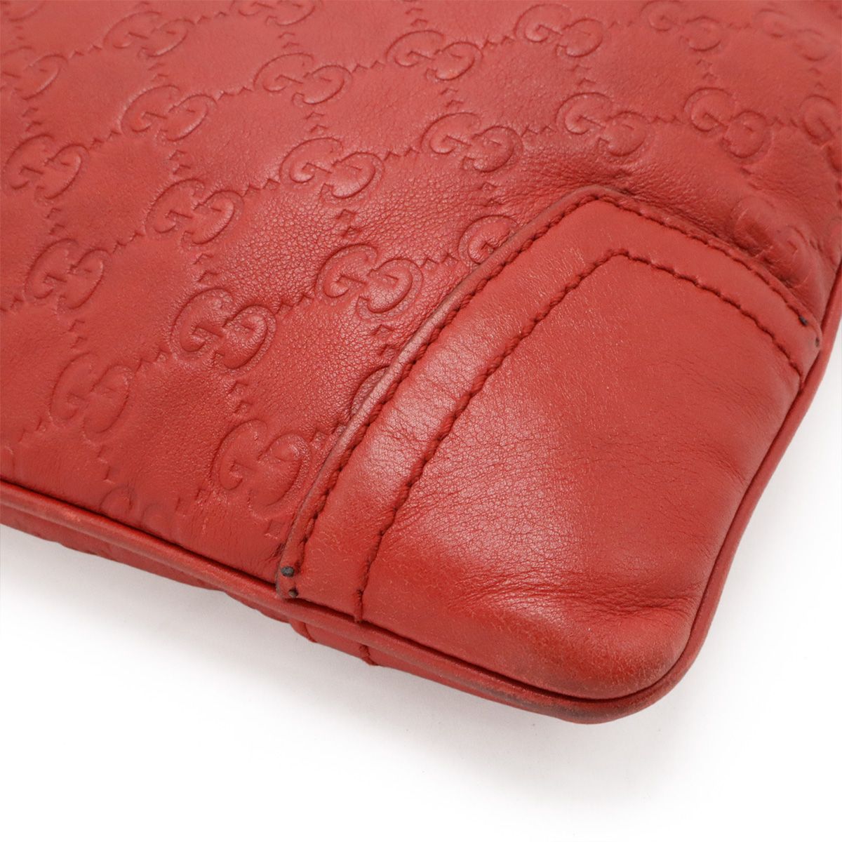 Gucci Guccissima Sherry Line Shoulder Bag Leather Red Silver Beijing Olympics — view 3