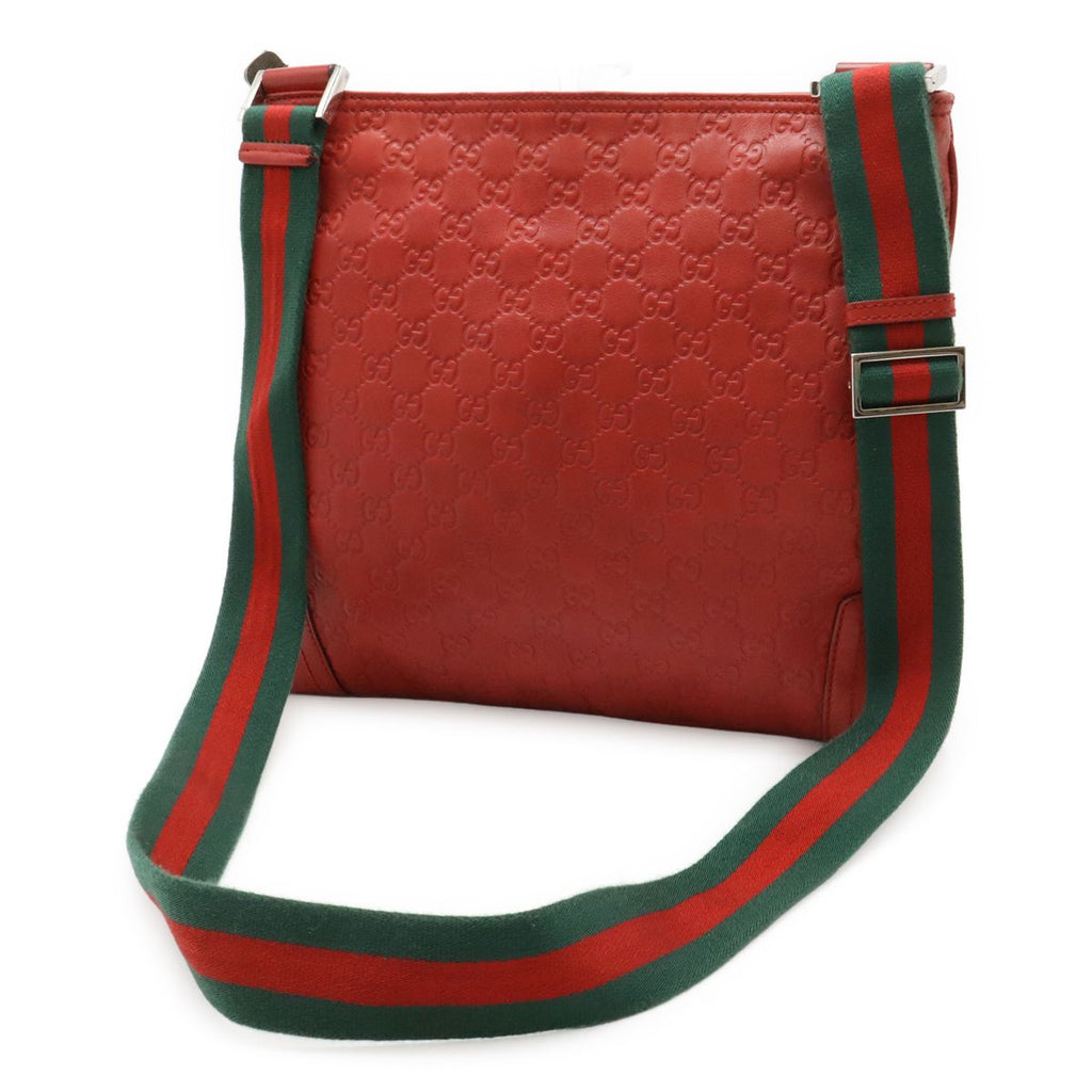 Gucci Guccissima Sherry Line Shoulder Bag Leather Red Silver Beijing Olympics — view 2