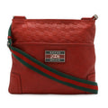 Gucci Guccissima Sherry Line Shoulder Bag Leather Red Silver Beijing Olympics