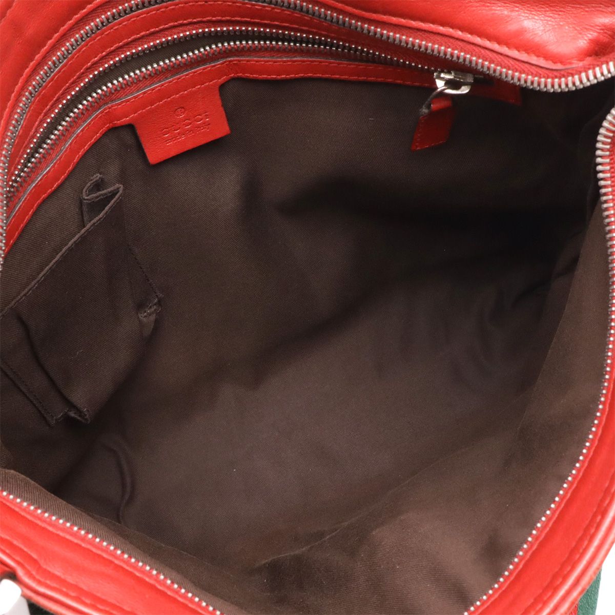 Gucci Guccissima Sherry Line Shoulder Bag Leather Red Silver Beijing Olympics — view 7