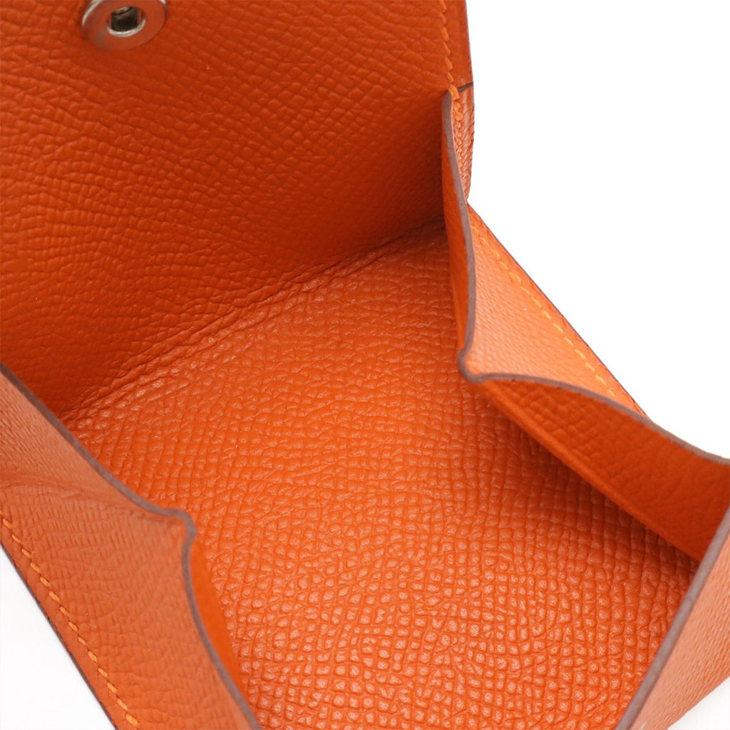 Hermes Mc2 Porto Monewat Coin Purse Square Veau Epsom Orange — view 5