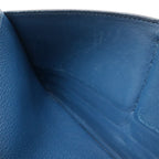 Hermes Dogon Recto Verso Long Bifold Wallet Leather Blue Silver — view 8