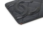 Chanel Cambon Line CC Logo Card Case Business Holder Leather Enamel Black Pink — view 3