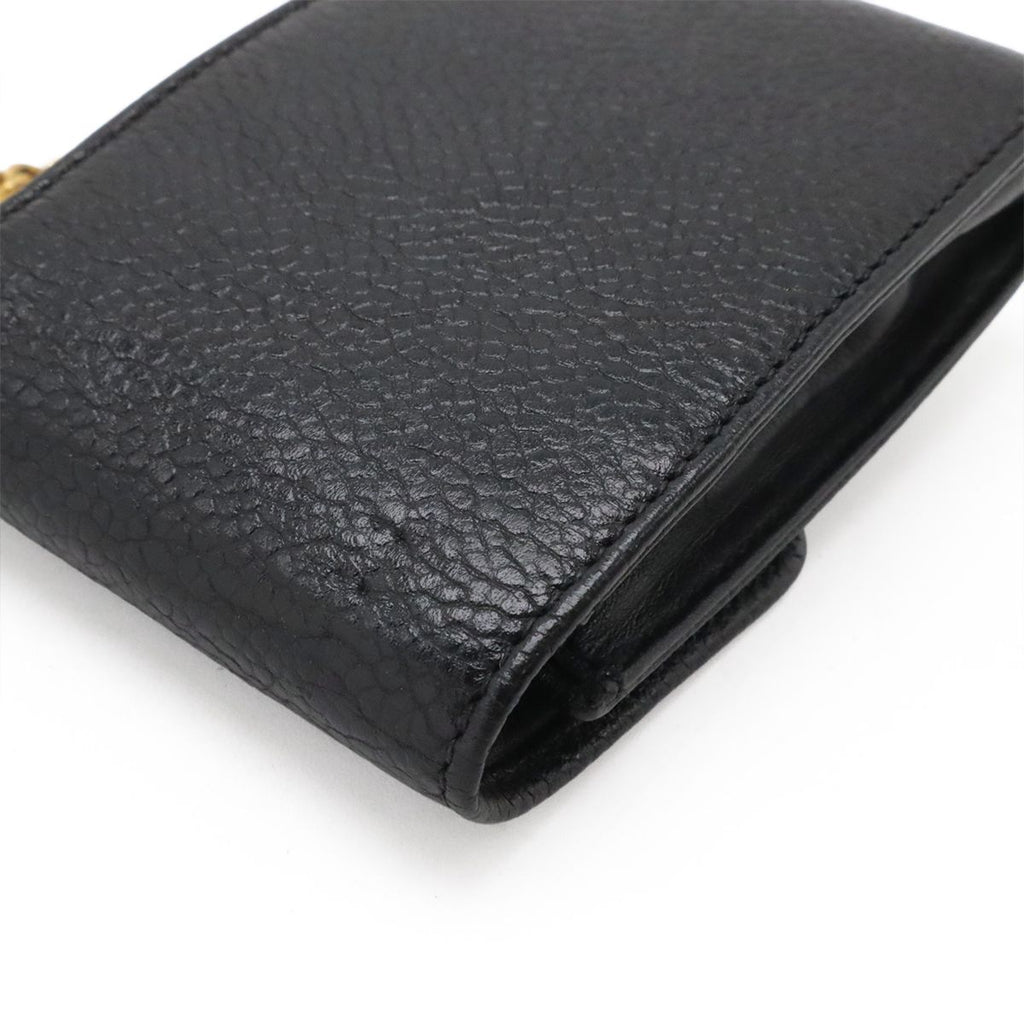 Chanel CC Logo Mini Pouch Multi Case Lip Caviar Leather Black Gold — view 3