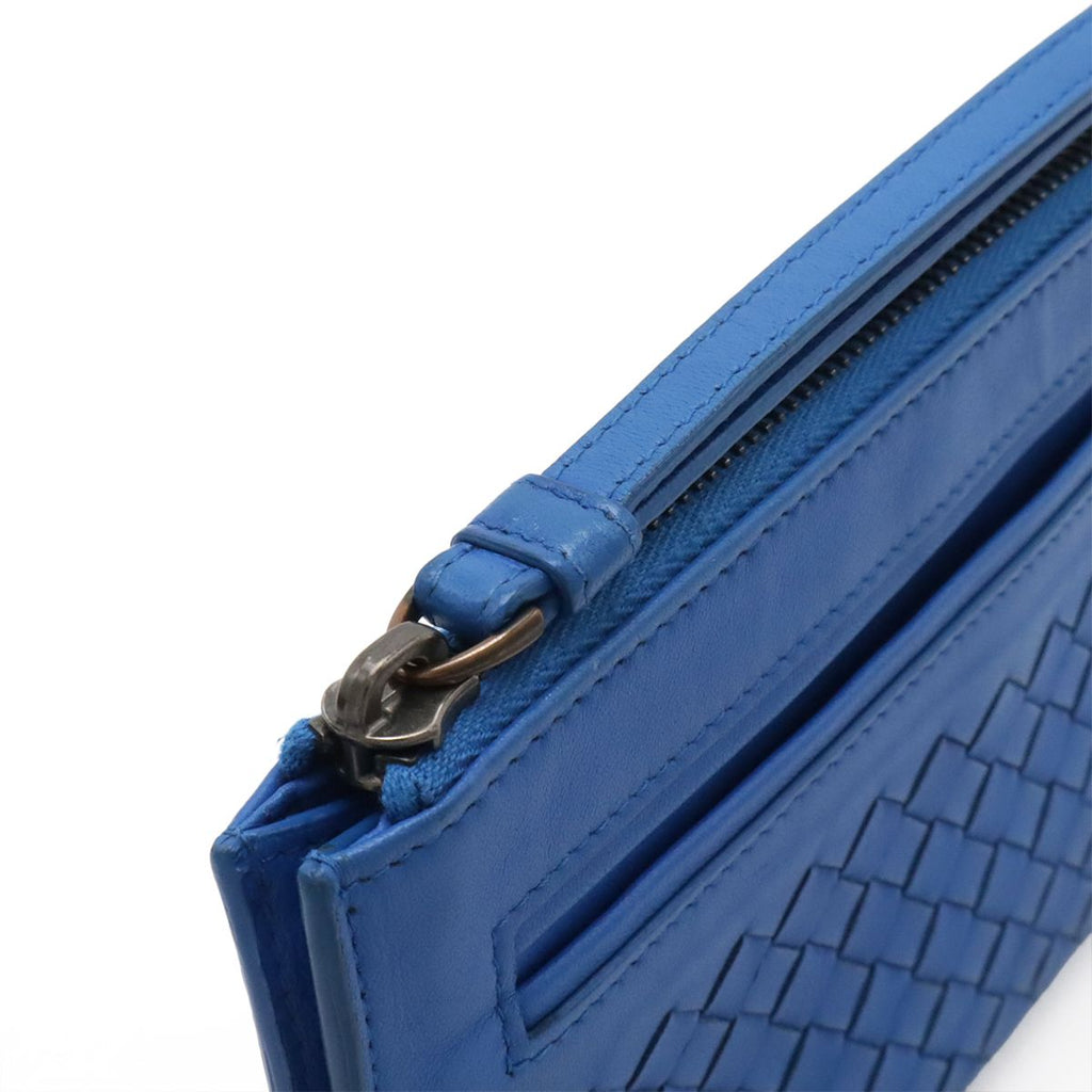 Bottega Veneta Intrecciato Clutch Leather Blue — view 5