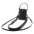Fendi Logo Mon Tresor Mini Bag Drawstring 2-Way Leather Black Silver — view 2