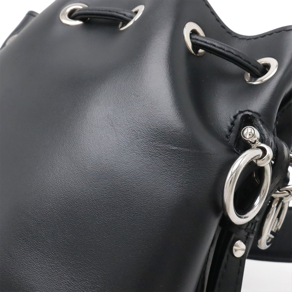 Fendi Logo Mon Tresor Mini Bag Drawstring 2-Way Leather Black Silver — view 5