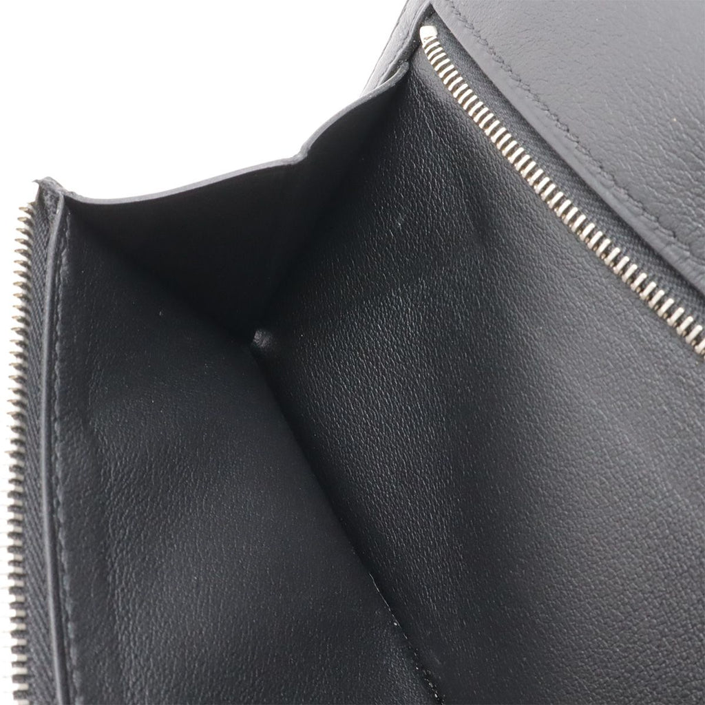 Hermes Dogon Rectoverso Long Bifold Wallet Veau Swift Black Silver — view 8