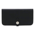 Hermes Dogon Rectoverso Long Bifold Wallet Veau Swift Black Silver