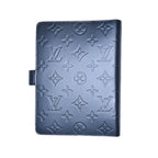 Louis Vuitton Agenda MM Monogram Matte Notebook Cover Metallic Noir Leather — view 2