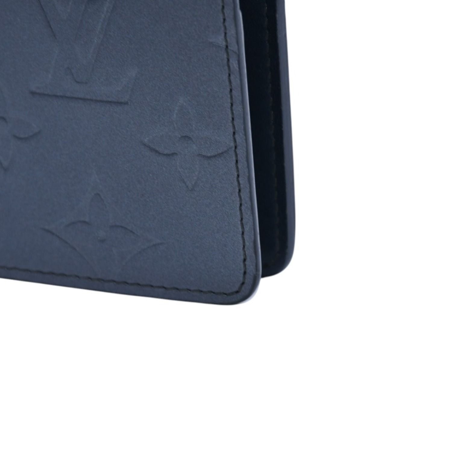 Louis Vuitton Agenda MM Monogram Matte Notebook Cover Metallic Noir Leather — view 7