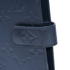 Louis Vuitton Agenda MM Monogram Matte Notebook Cover Metallic Noir Leather — view 6
