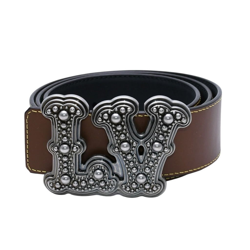 Louis Vuitton Belt LV Reversible Brown Metal Silver