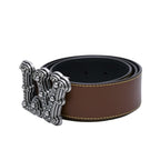Louis Vuitton Belt LV Reversible Brown Metal Silver — view 2