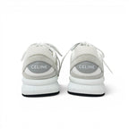 Celine Sneakers Mesh Suede Leather White Gray Logo — view 5