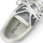 Celine Sneakers Mesh Suede Leather White Gray Logo — view 7