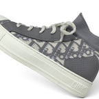 Dior Walk'n' Sneakers Fabric Leather Gray Ivory Logo Knit — view 9