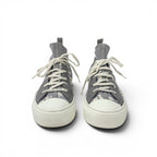 Dior Walk'n' Sneakers Fabric Leather Gray Ivory Logo Knit — view 2