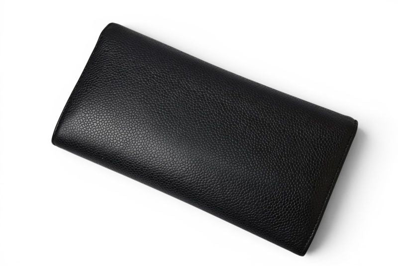 Chanel Wallet Caviar Leather Black CC Logo — view 3