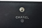 Chanel Wallet Caviar Leather Black CC Logo — view 8