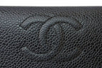 Chanel Wallet Caviar Leather Black CC Logo — view 4