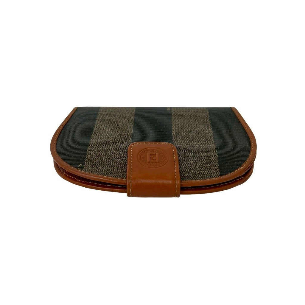 Fendi Vintage Pecan Pattern FF Logo Wallet Leather Bifold Mini Brown — view 3