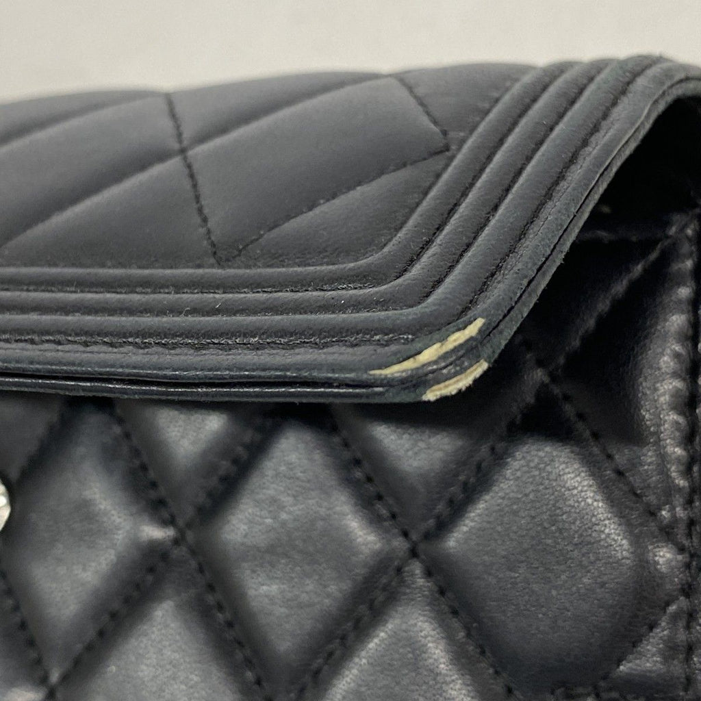 Chanel Wallet Boy Lambskin Black Silver — view 7