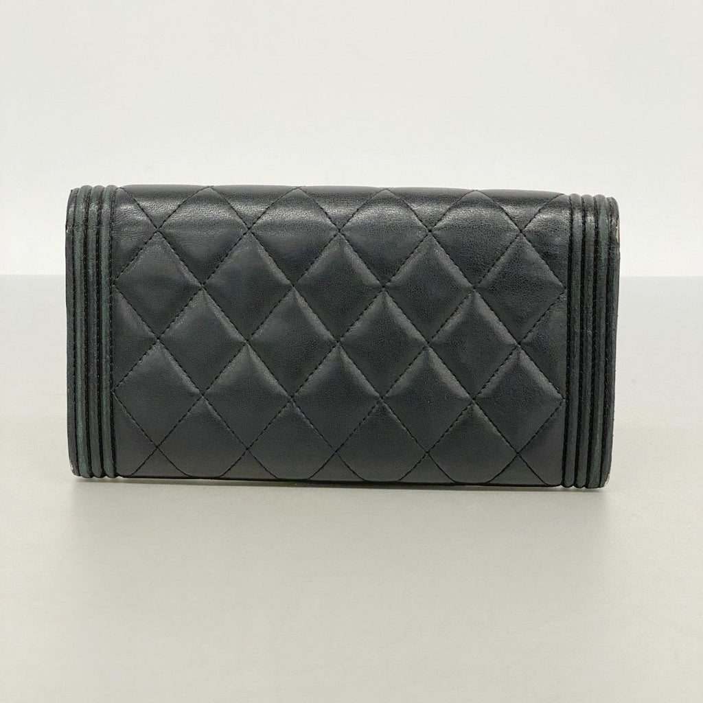 Chanel Wallet Boy Lambskin Black Silver — view 9