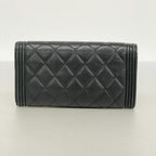 Chanel Wallet Boy Lambskin Black Silver — view 9