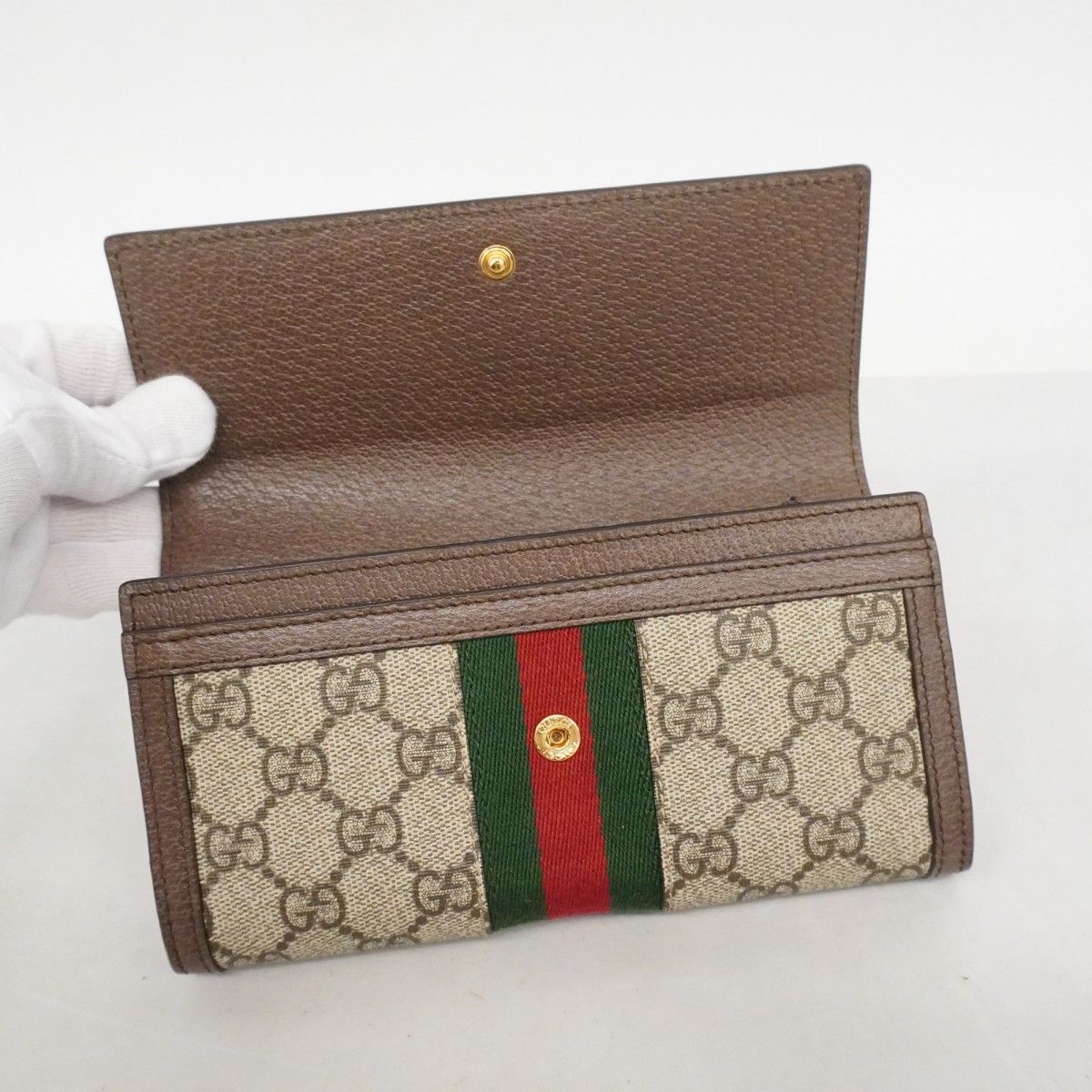 Gucci Wallet Ophidia Beige Brown Gold — view 8