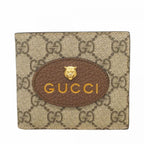 Gucci Wallet GG Supreme Neo Vintage Beige Brown Gold