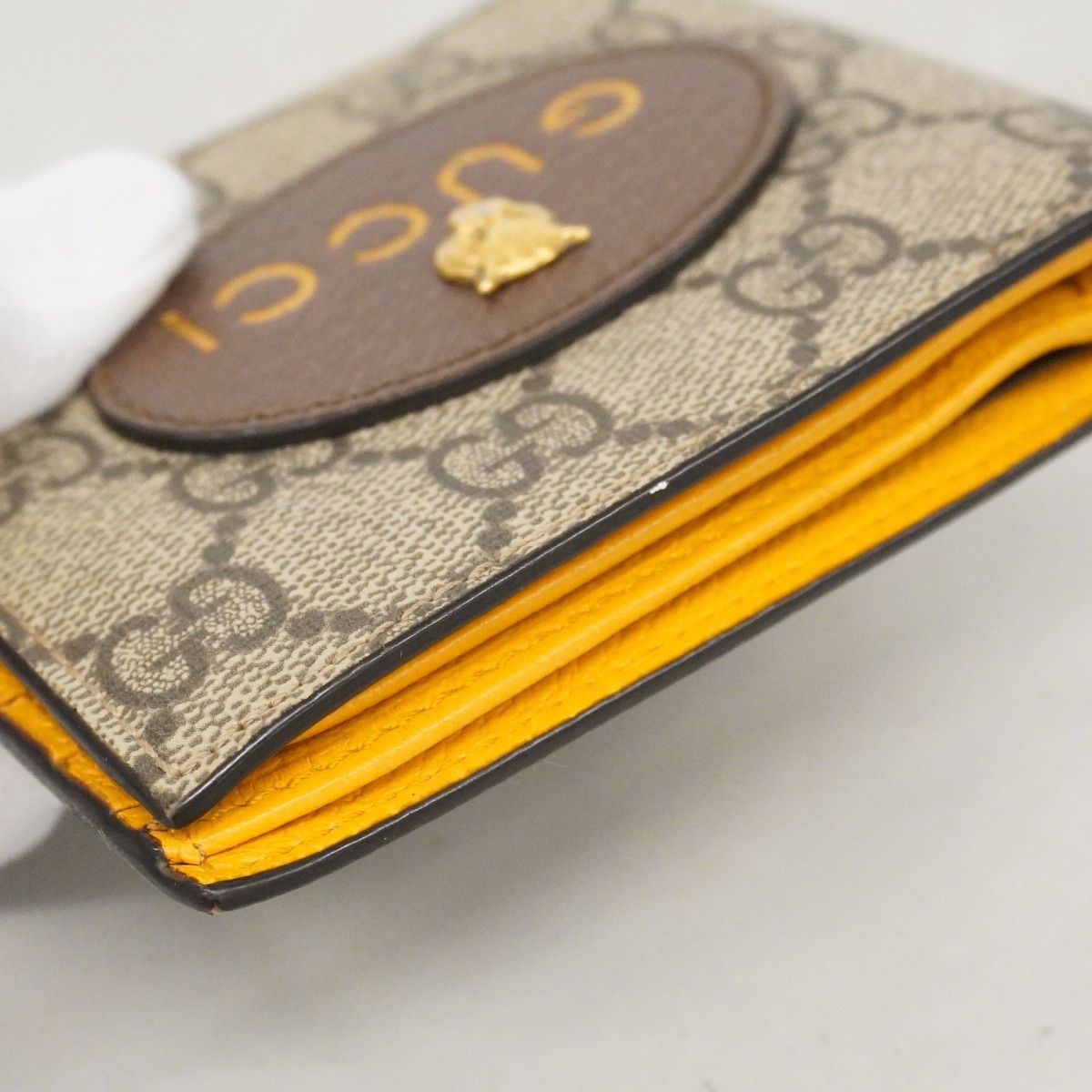 Gucci Wallet GG Supreme Neo Vintage Beige Brown Gold — view 6