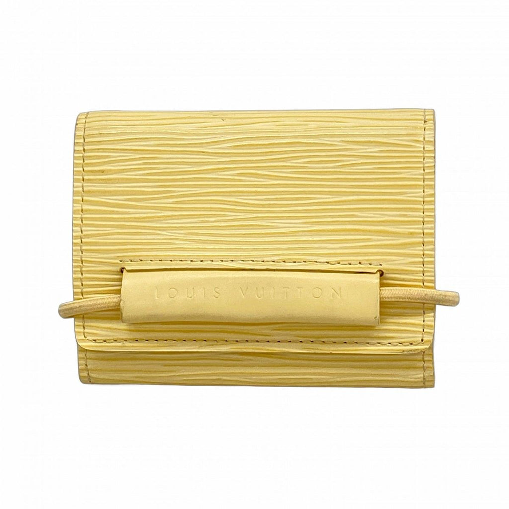 Louis Vuitton Trifold Wallet Epi Porte-Monnaie Elastic Vanilla